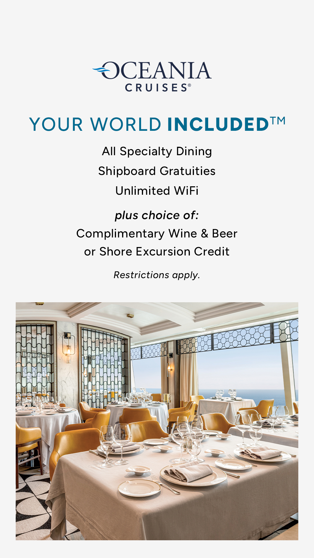 Oceania Cruises Facebook ad from Jan 1, 2026