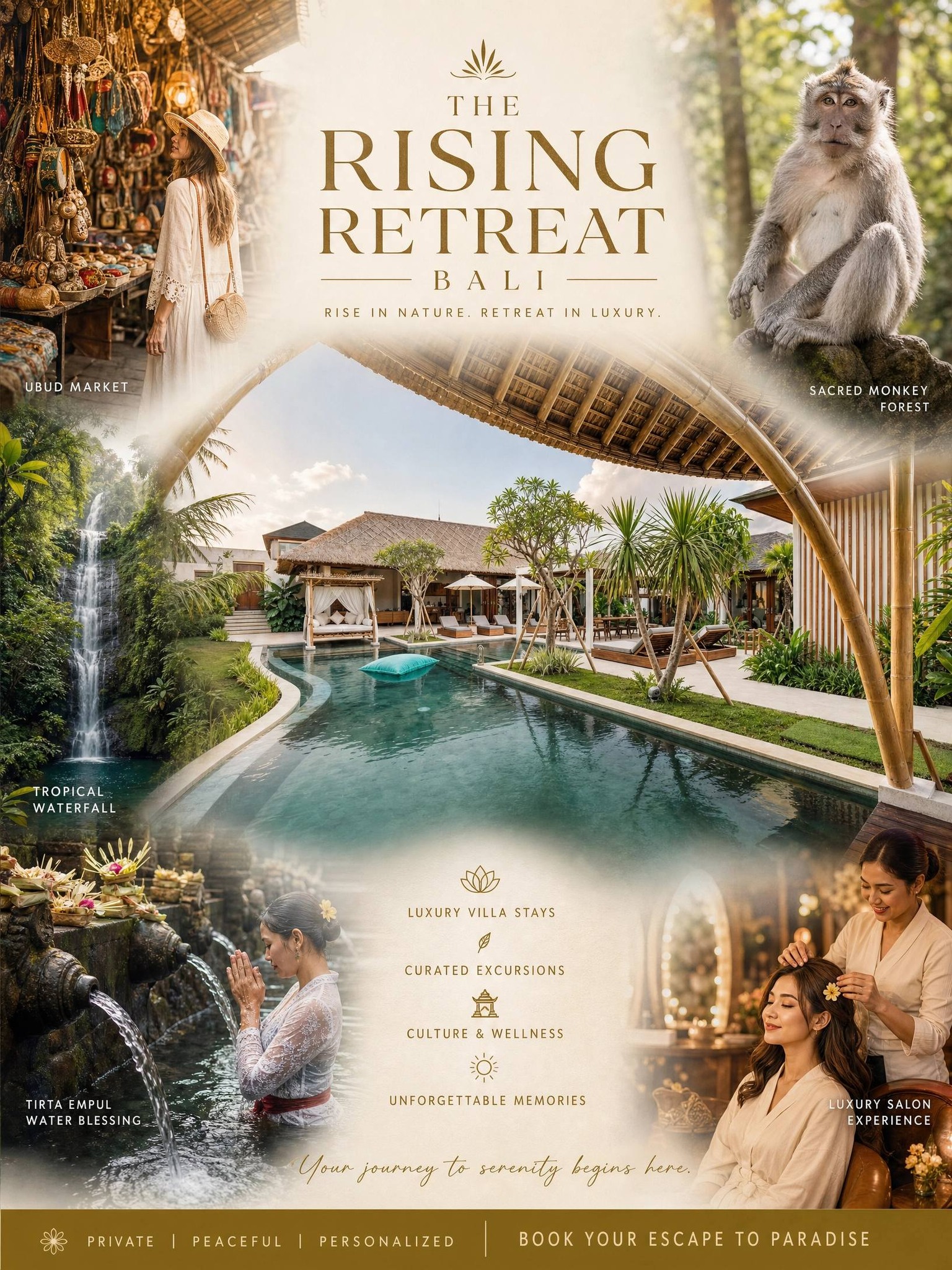 Ashes to Ascension Hypnotherapy and Retreats Facebook ad: The Rising Retreat: Bali March 4th-13th 2027
