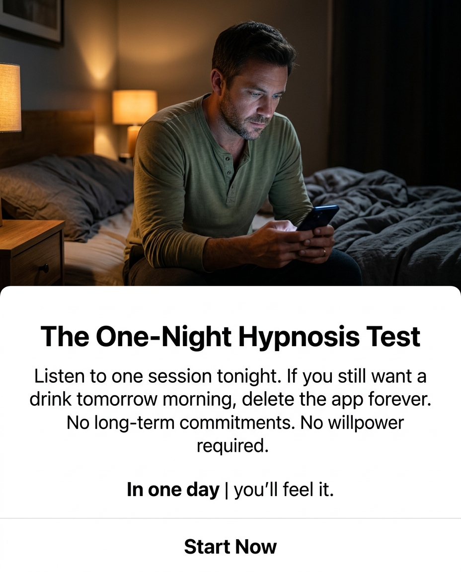 Hypnosis to Stop Drinking Facebook ad