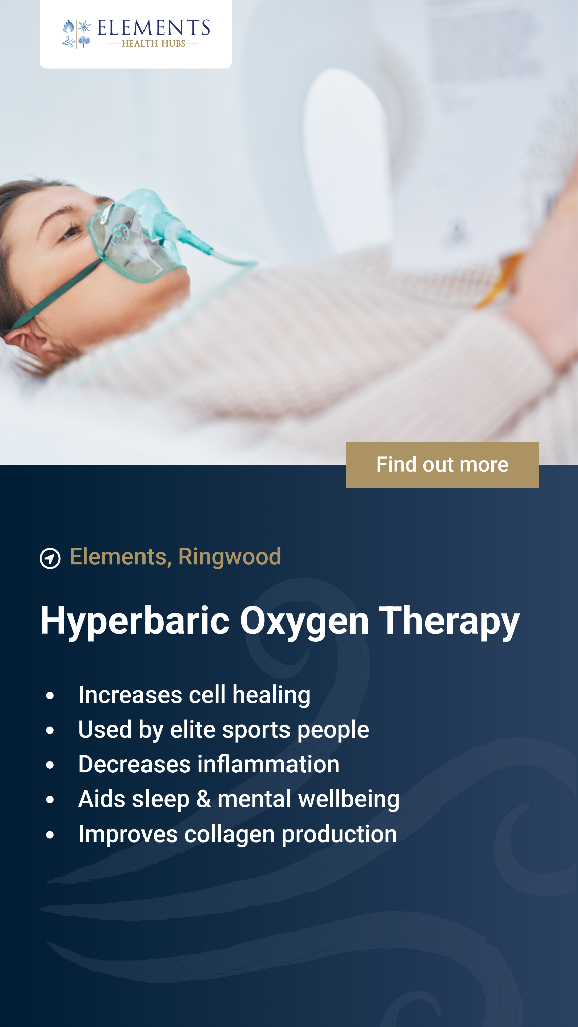 Elements Health & Wellness Hub Facebook ad from Feb 6, 2025