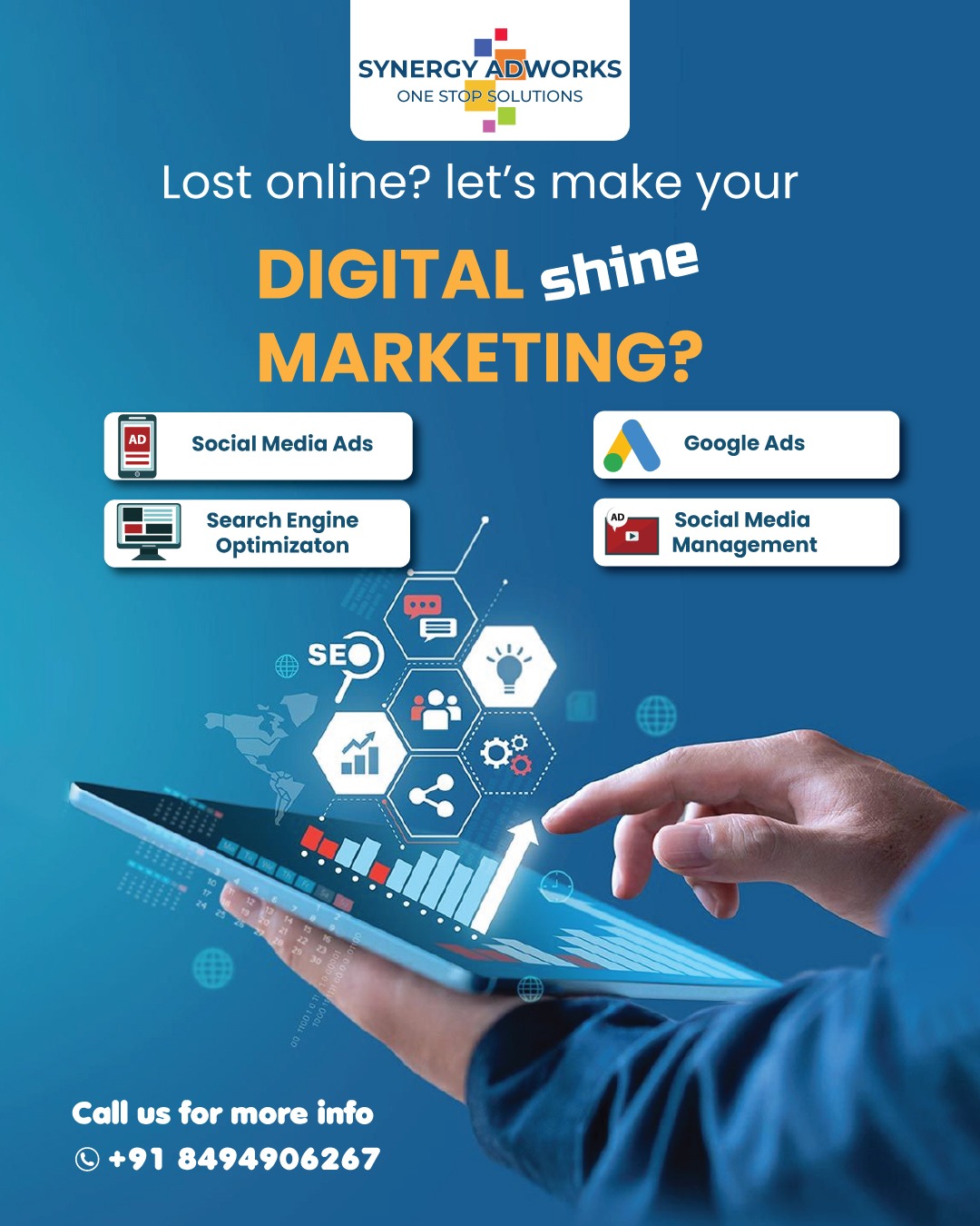 Synergy Adworks Facebook ad: Grow Your Business with Digital Marketing