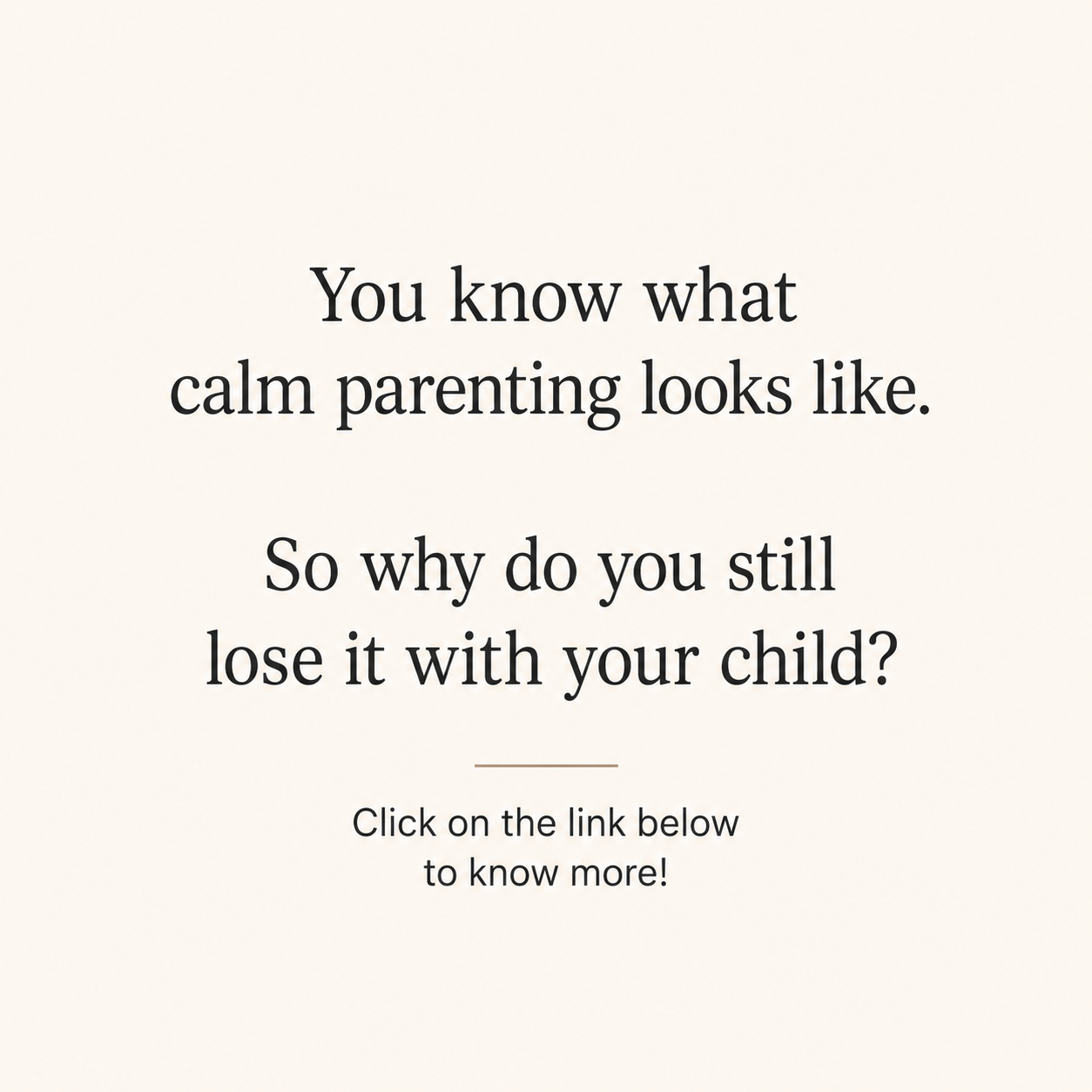 Raise Them Mindfully Facebook ad: Calm Parenting Starts Here