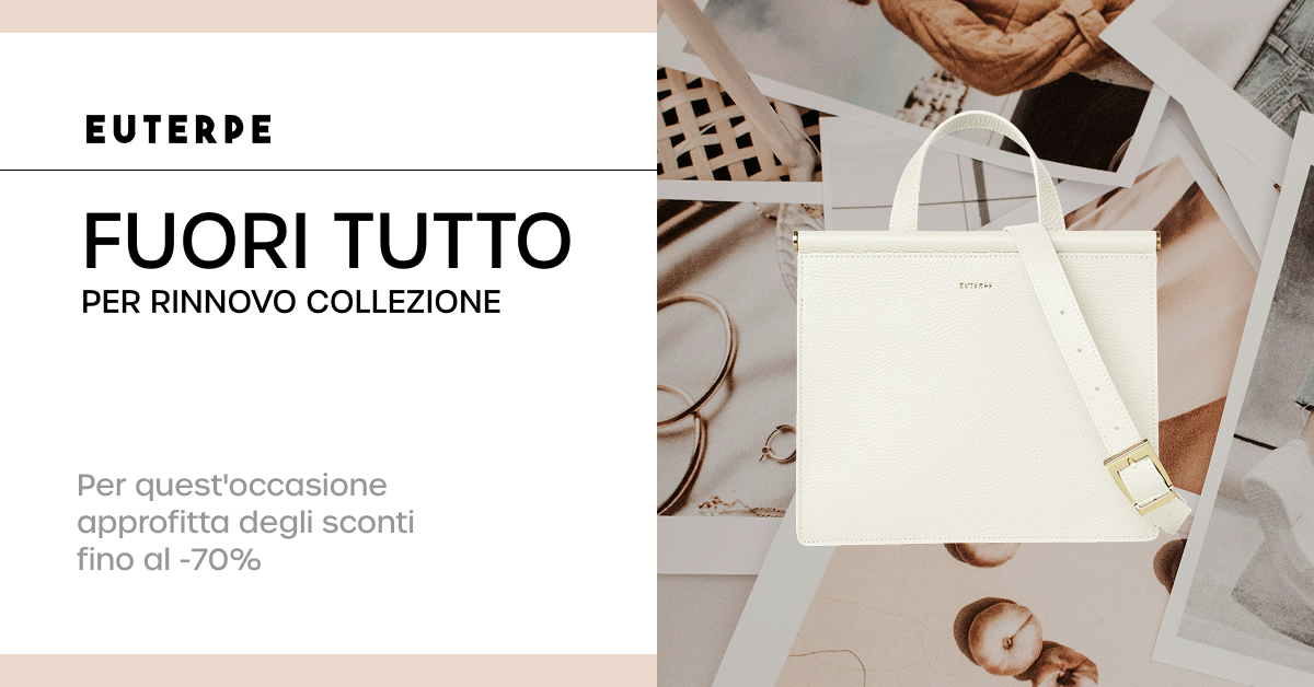Euterpe Studio Facebook ad: Rinnovo collezione: -50%