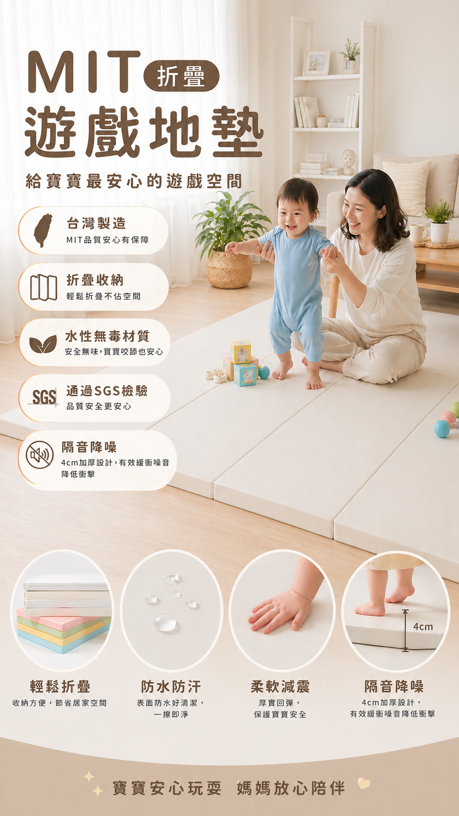 DIDI Facebook ad: 4 公分厚度地墊 防摔緩衝 隔音降噪