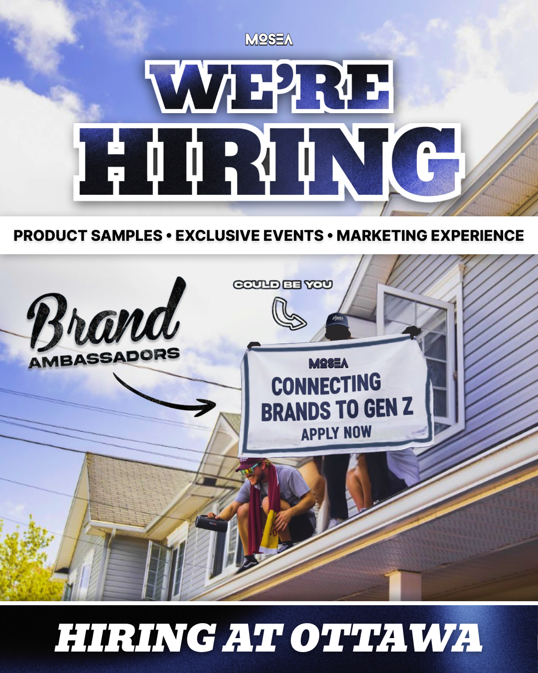 MOSEA Facebook ad: We're looking for students to represent top brands…