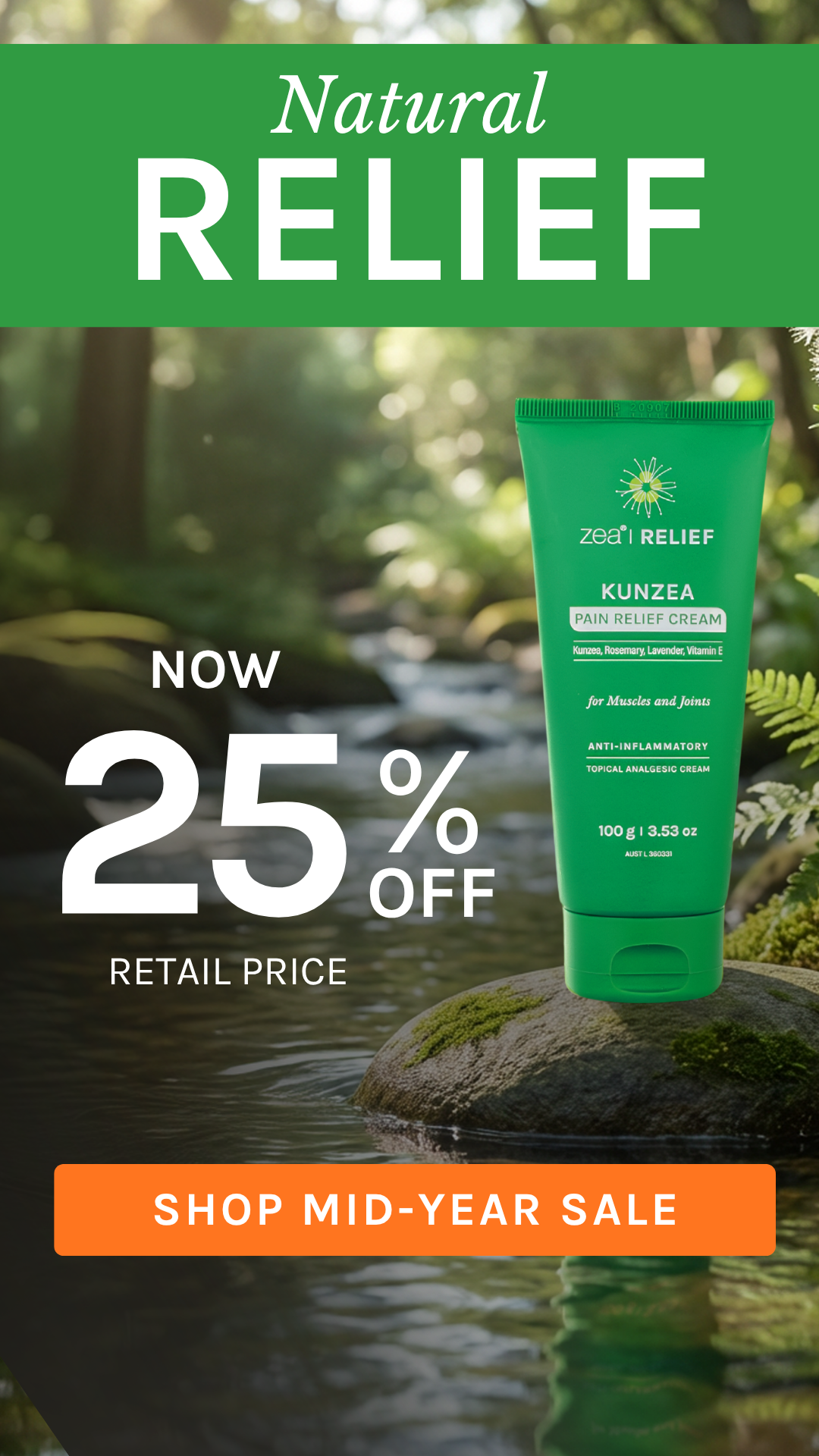 Zea Relief Facebook ad