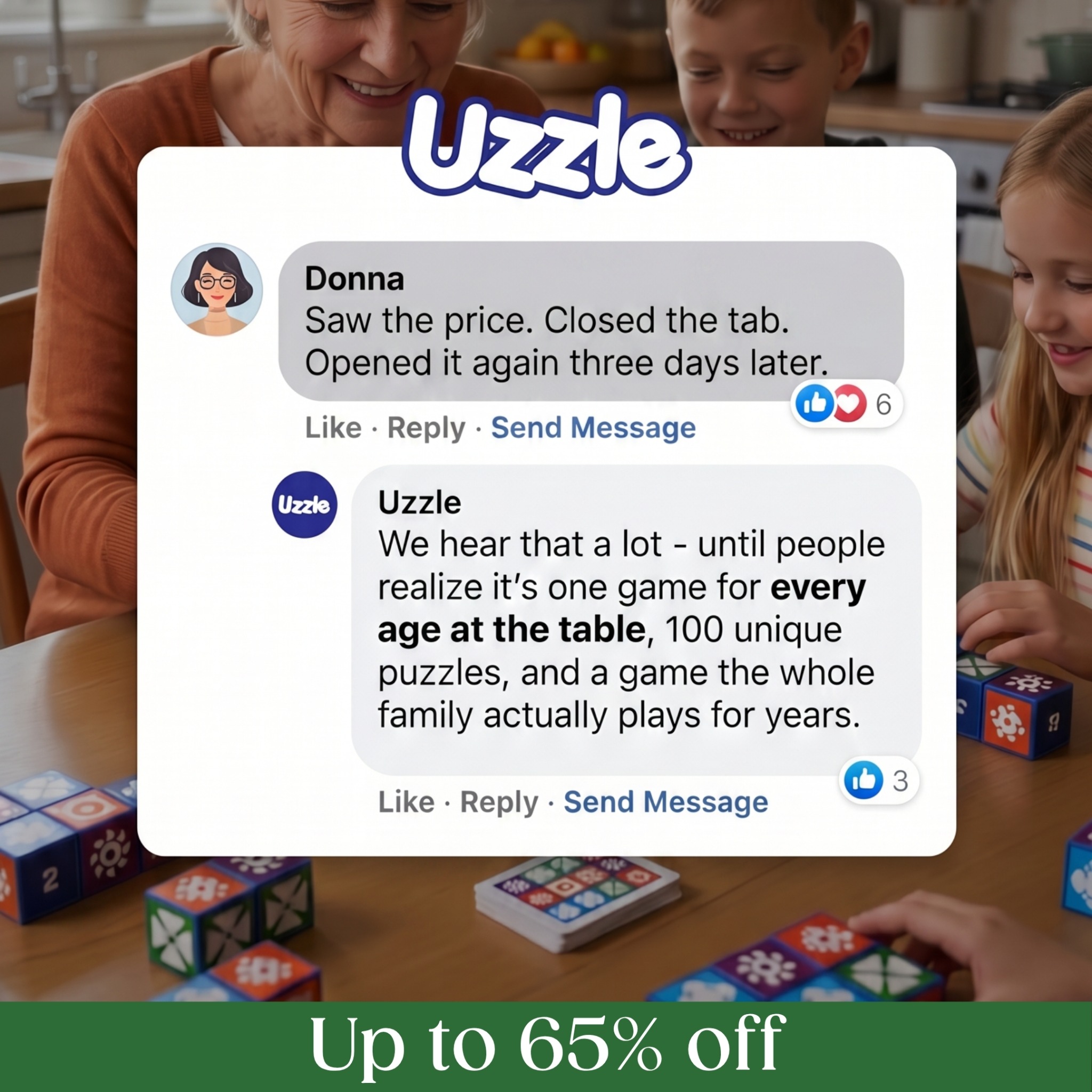 Uzzle Games Facebook ad