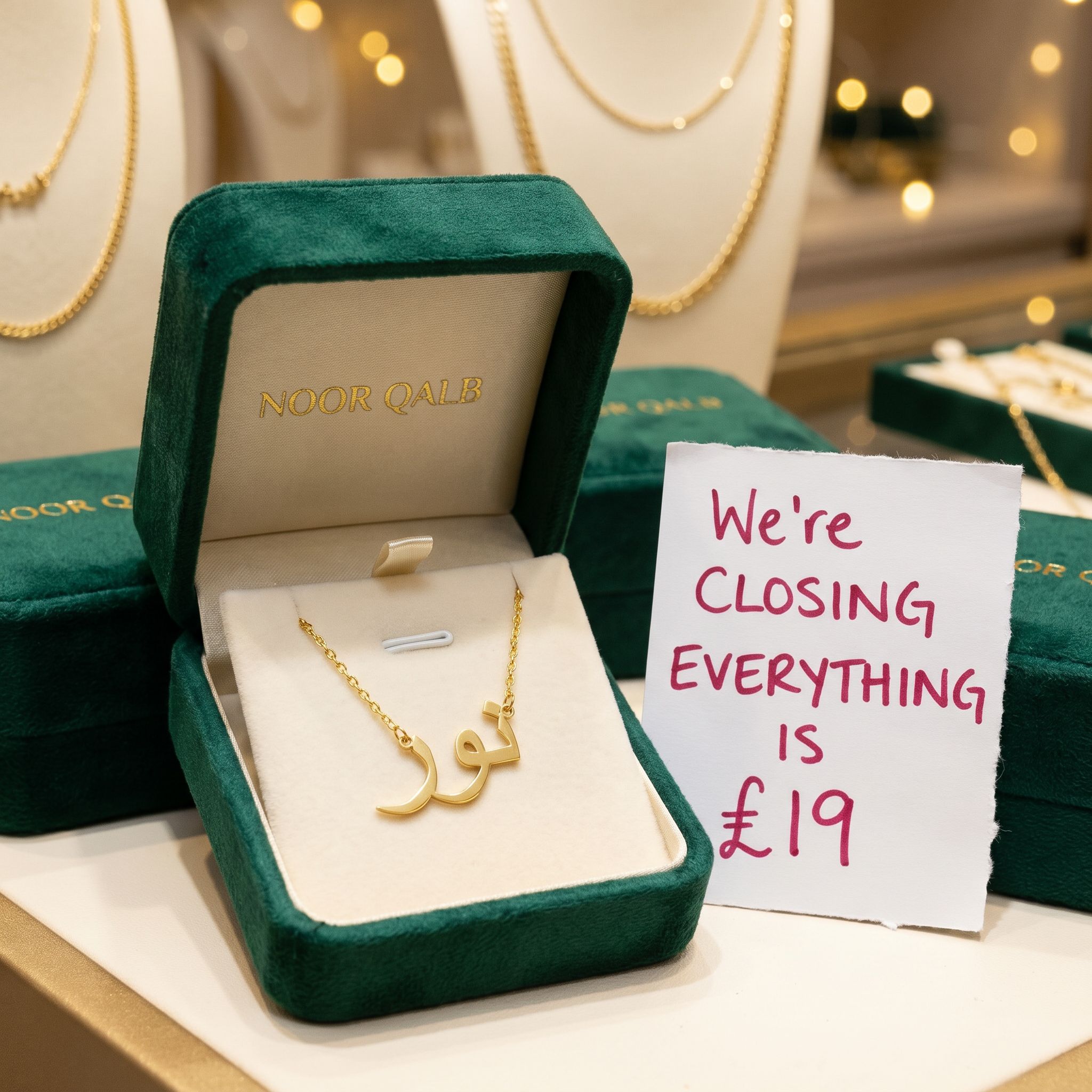 Noor Qalb Facebook ad: She's Closing. Everything £19.