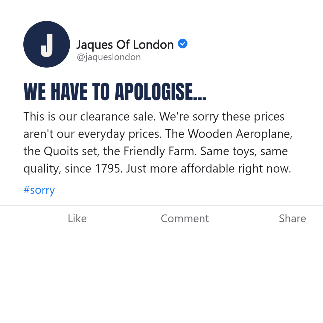 Jaques London Facebook ad