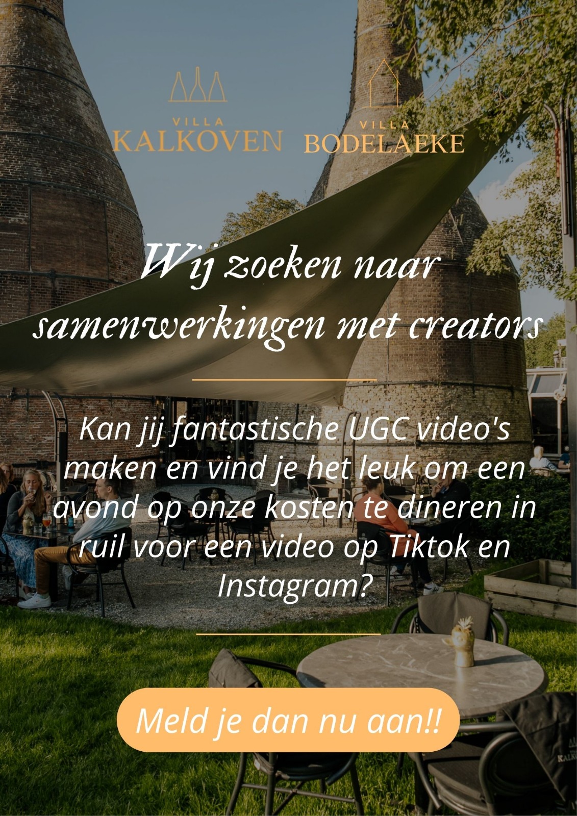 Villa Hospitality Facebook ad: UGC Food Creators gezocht