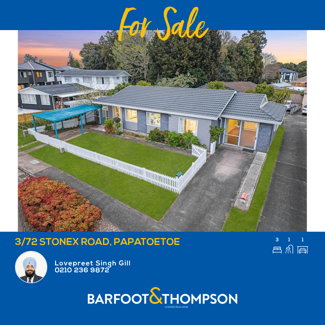 Lovepreet Singh Gill - Real Estate Facebook ad: 3/72 Stonex Road, Papatoetoe