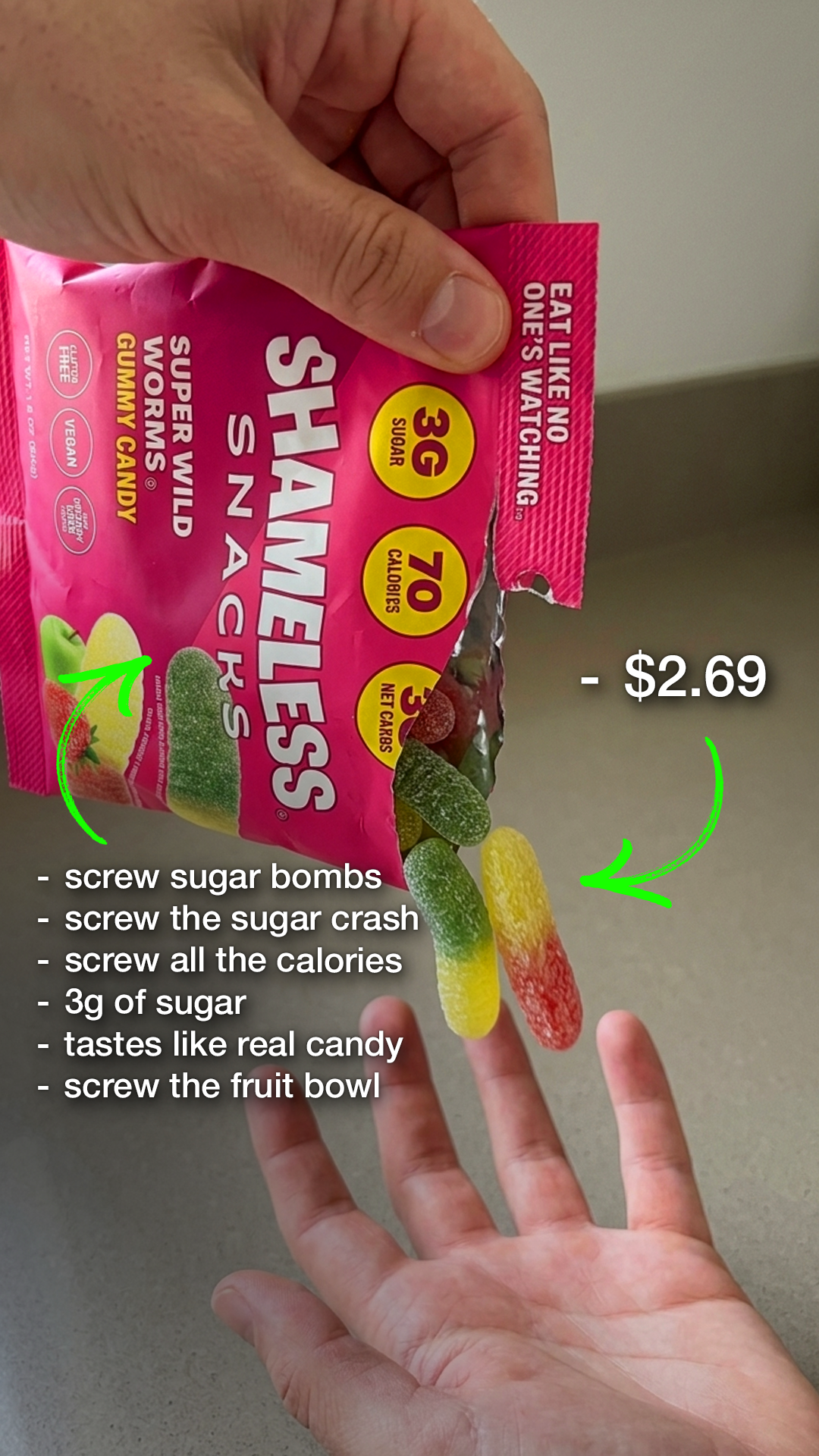 Shameless Snacks Facebook ad