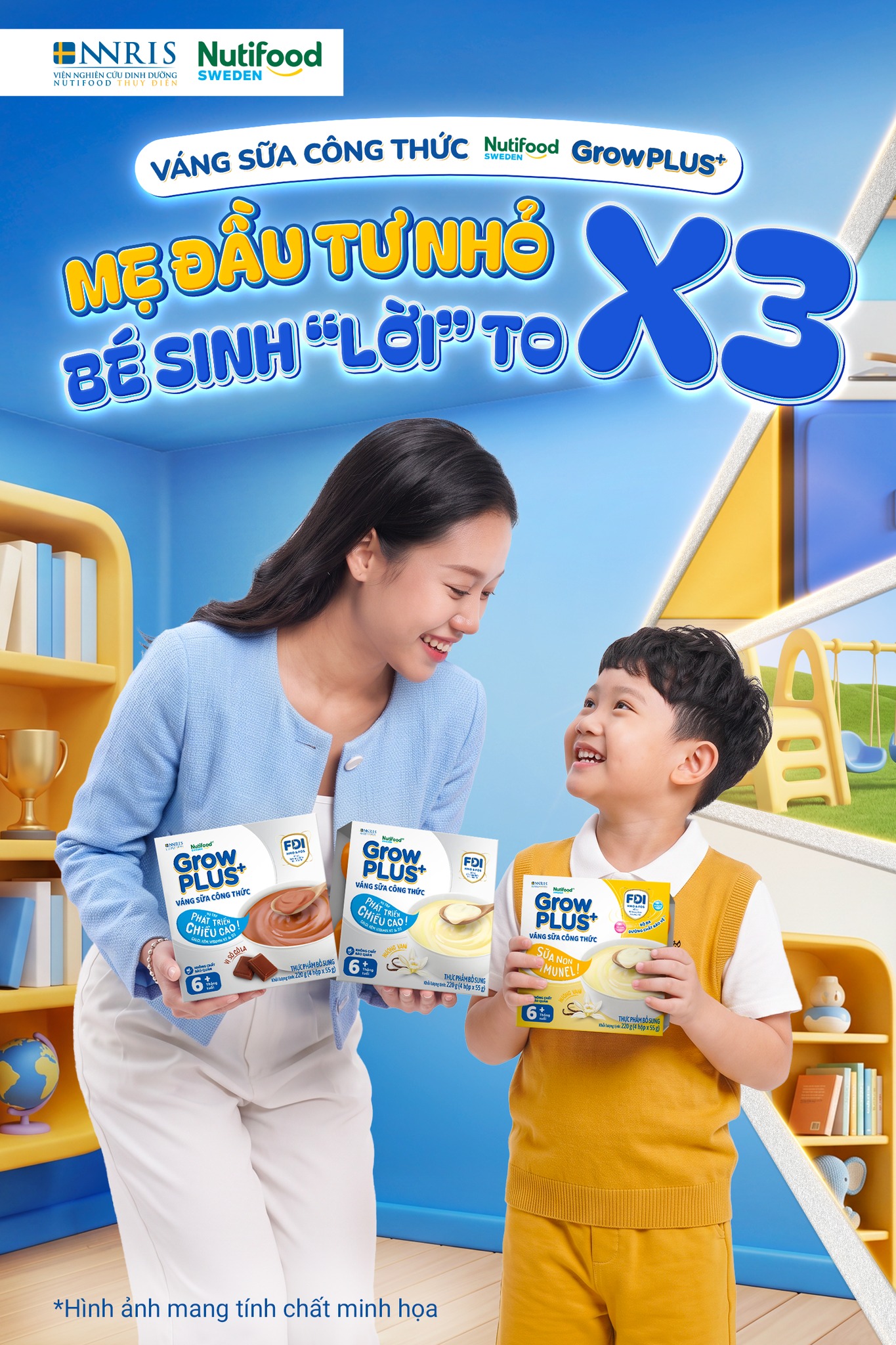 GrowPLUS+ NutiFood Facebook ad: MẸ ĐẦU TƯ NHỎ - BÉ SINH LỜI…