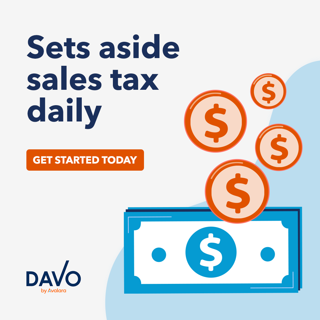 DAVO by Avalara Facebook ad: Tired of sales tax headaches?