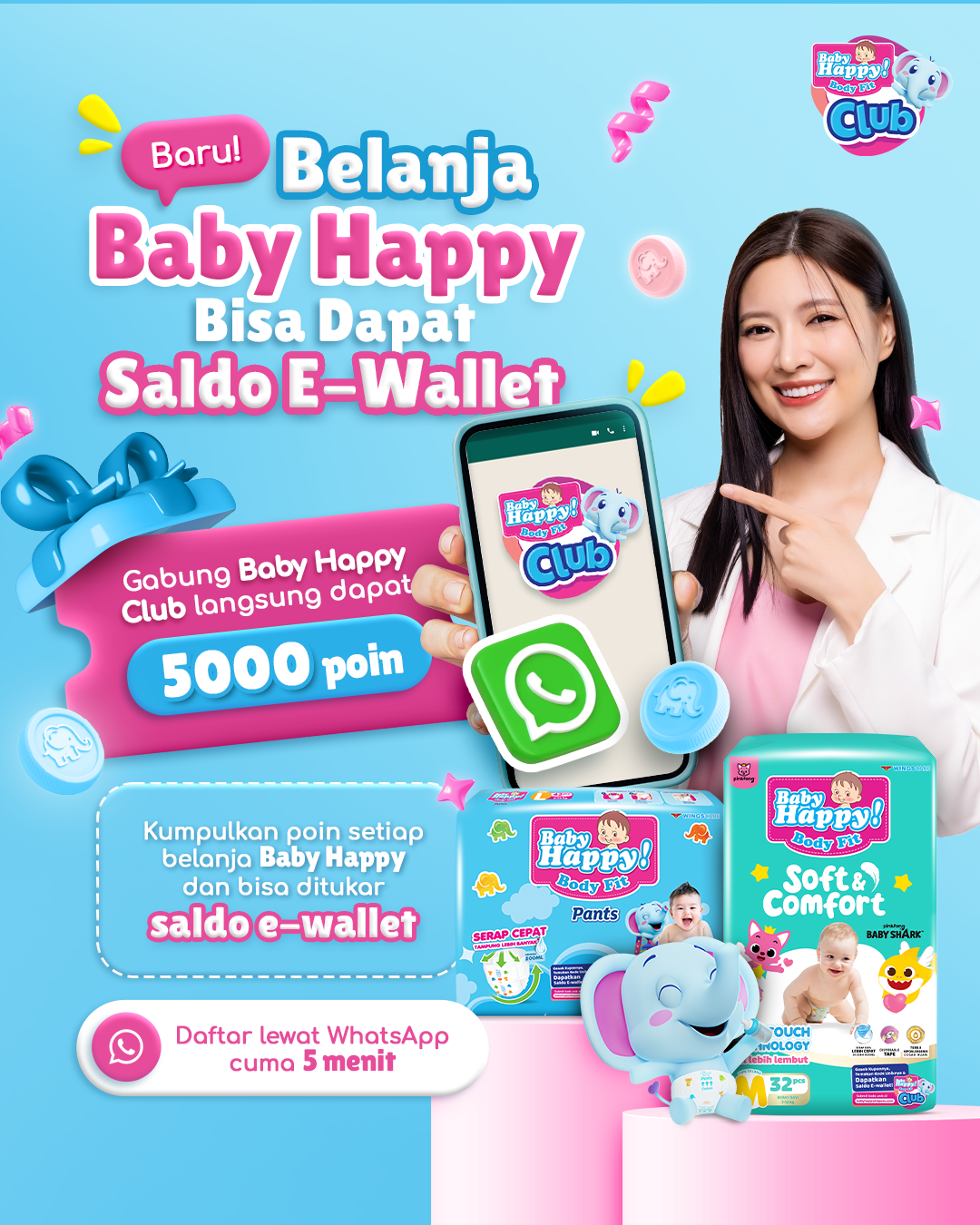 Baby Happy Diapers Facebook ad: Belanja!