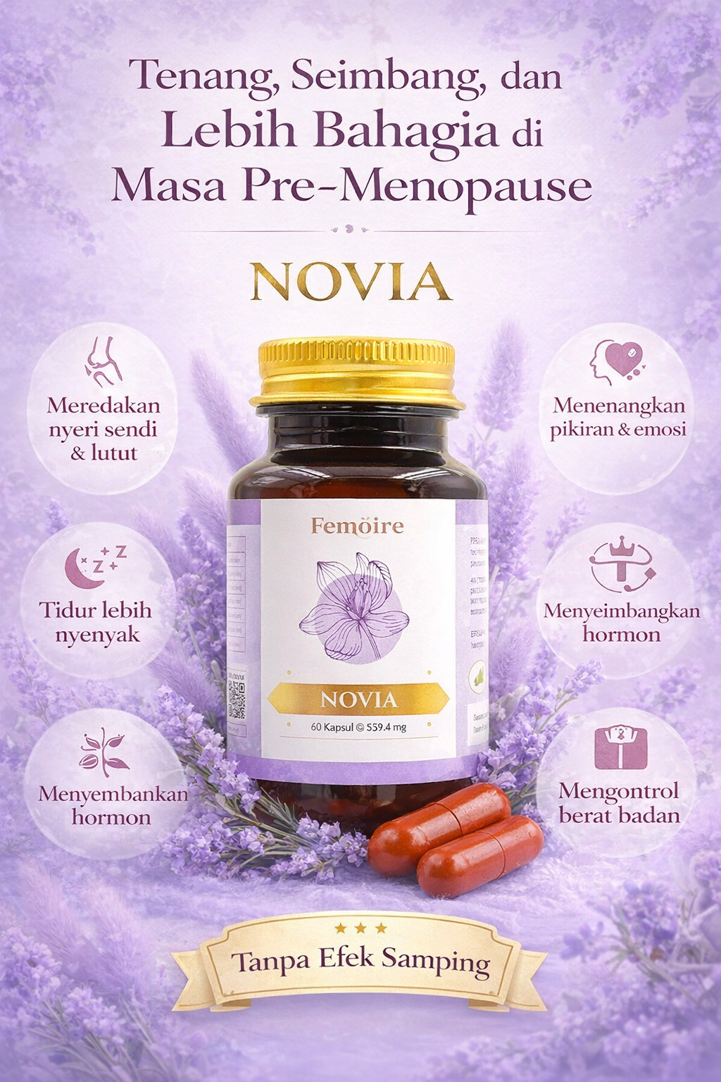 Innerglow.women Facebook ad: 1 Botol Novia = 3 Manfaat Utama Wanita