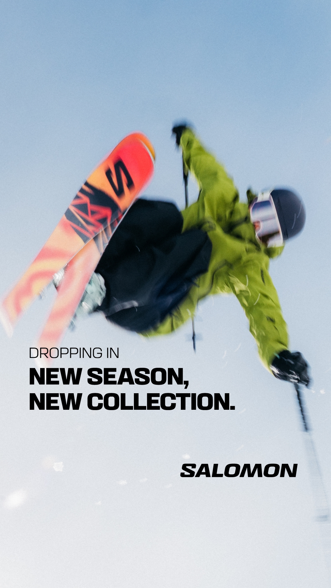 Salomon Freeski Facebook ad: Dropping In. New Season, New Collection.