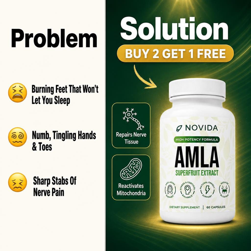Novida Facebook ad: Feed Your Nerves. Stop The Pain.