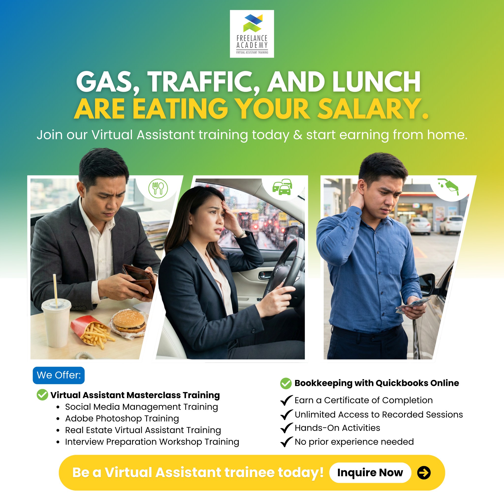 Freelance Academy - Virtual Assistant Training Facebook ad