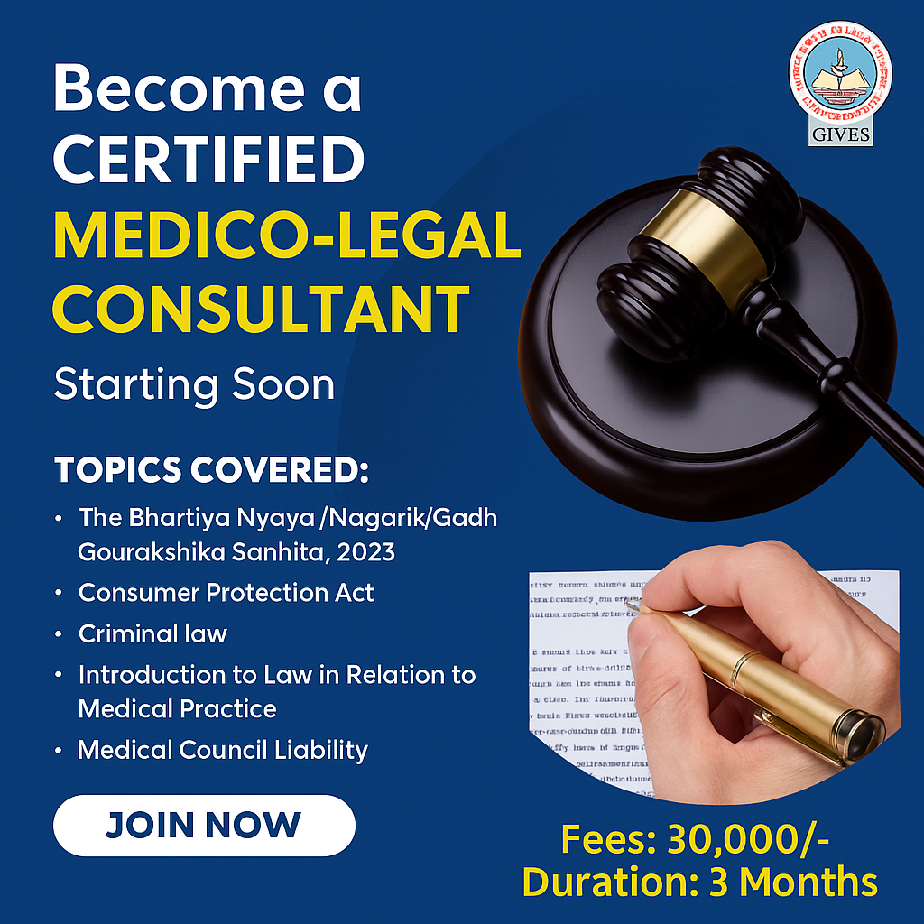 Global Institute Of Value Education Society Facebook ad: Certified Medico-Legal Consultant | Enroll Now