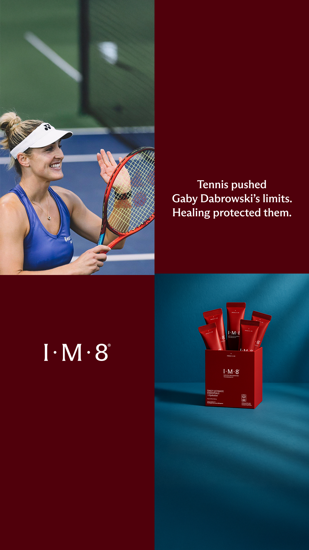 Gaby Dabrowski Facebook ad: My Comeback, On and Off the Court