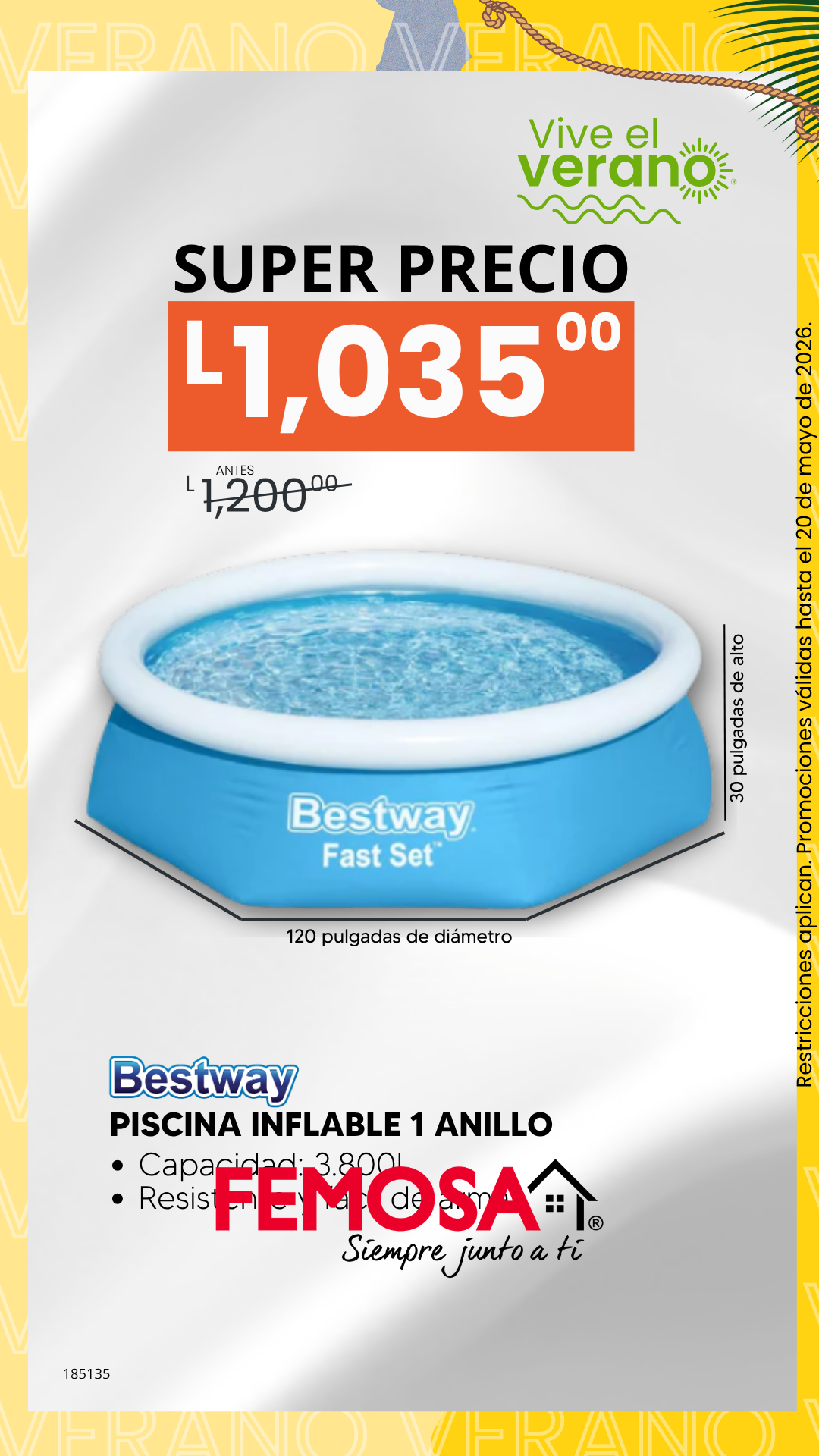Femosa Facebook ad: Pocas unidades