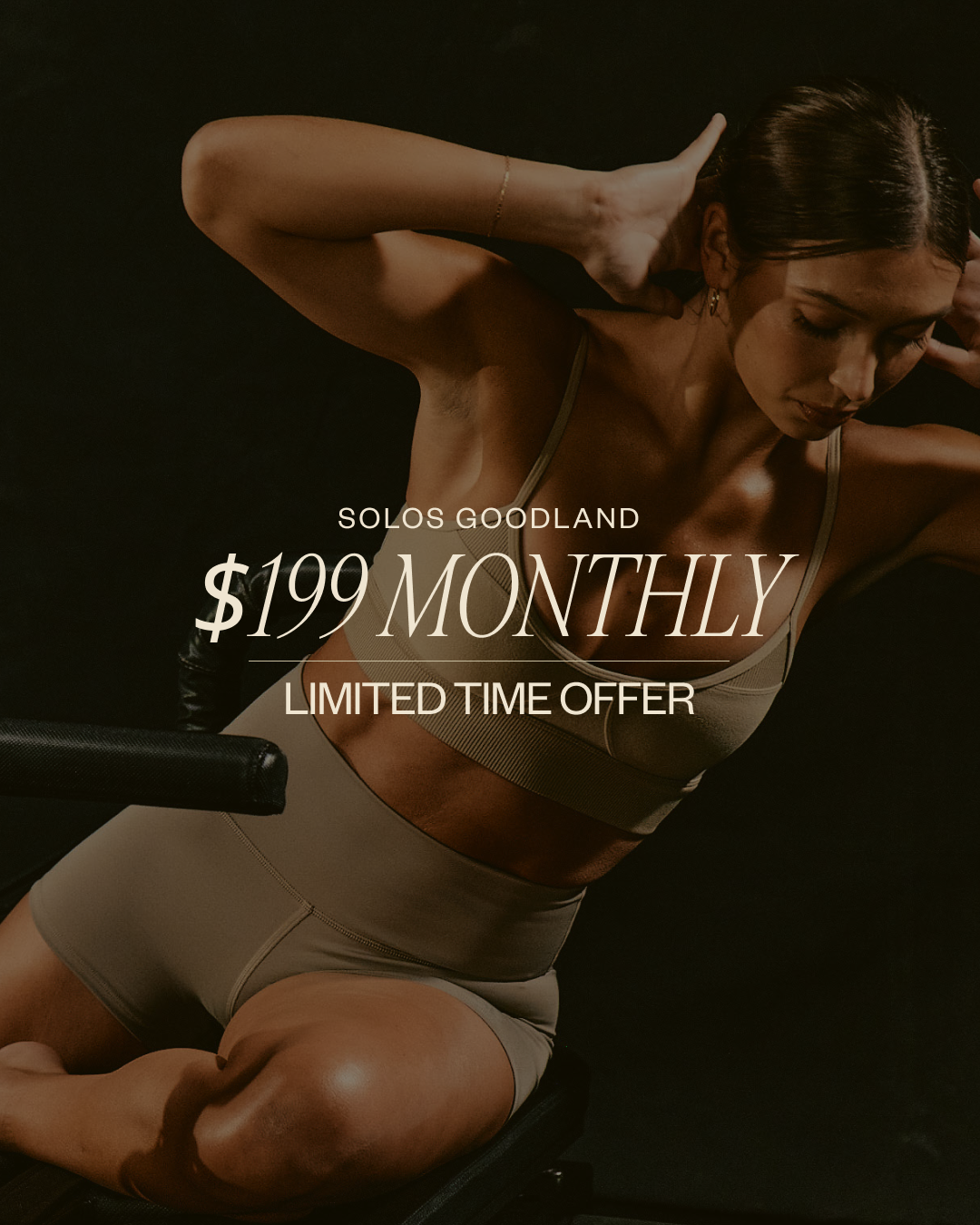 SOLOS Pilates Studio Fitness Facebook ad: $199 Unlimited Pilates