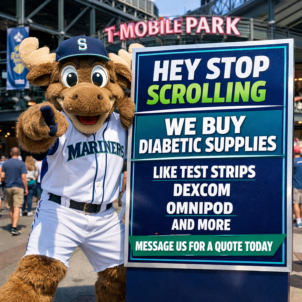 Washington Diabetic Buyback Facebook ad: Hey Baseball Fans! Sell Your Diabetic Supplies Today!
