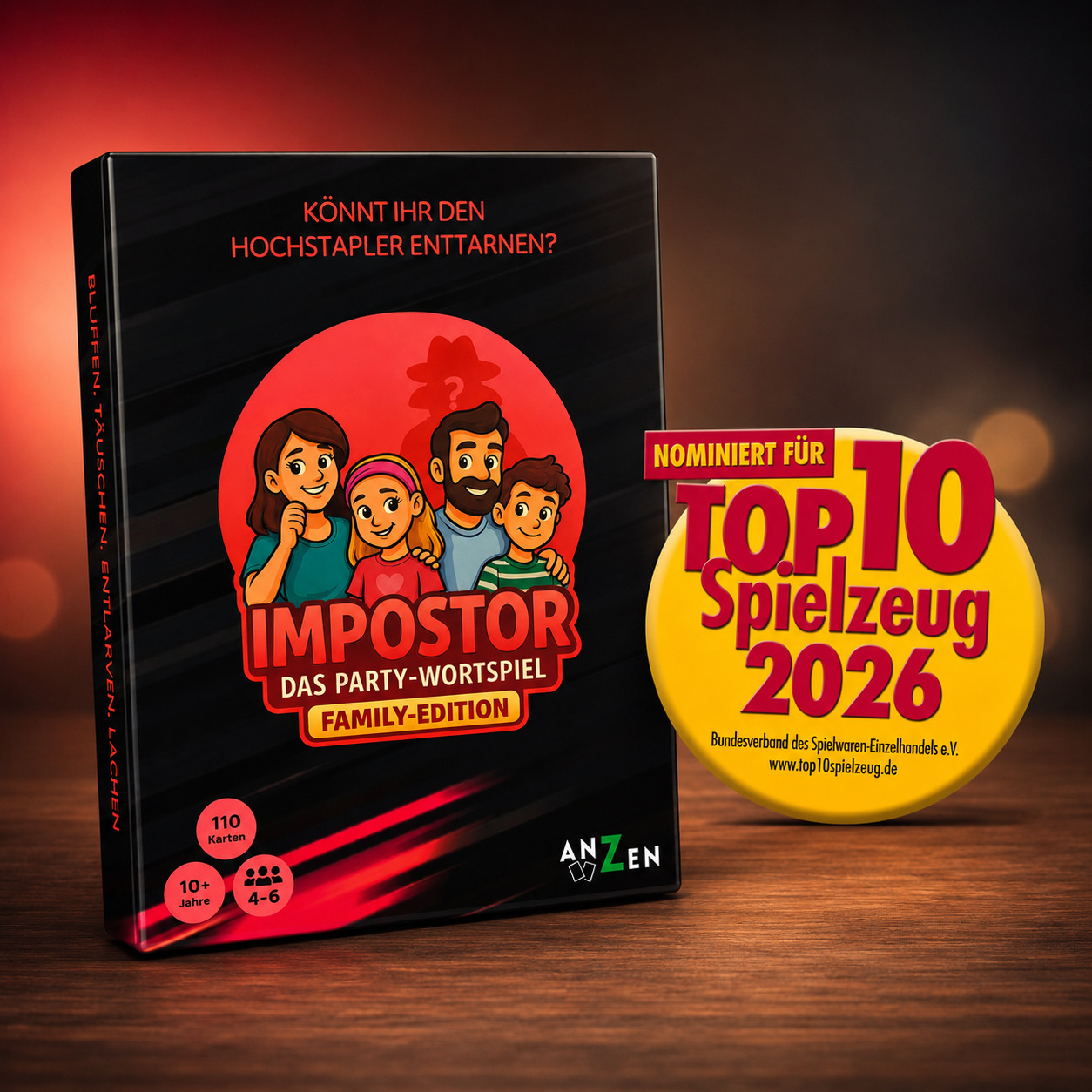 ANZEN Spiele Facebook ad: Unser Spiel IMPOSTOR, Family Edition wurde vom…