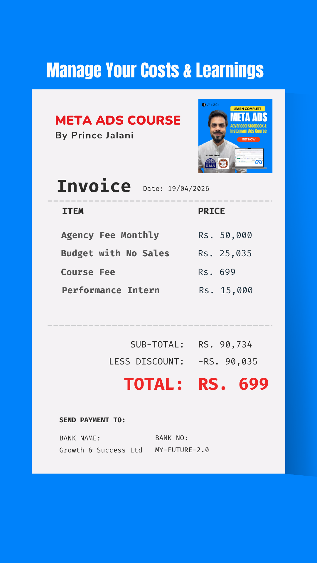 Prince Jalani Facebook ad