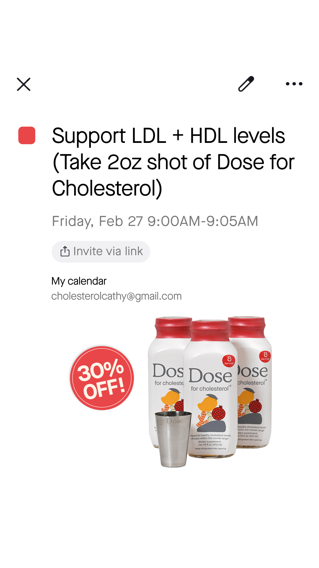 Dose for Cholesterol Facebook ad