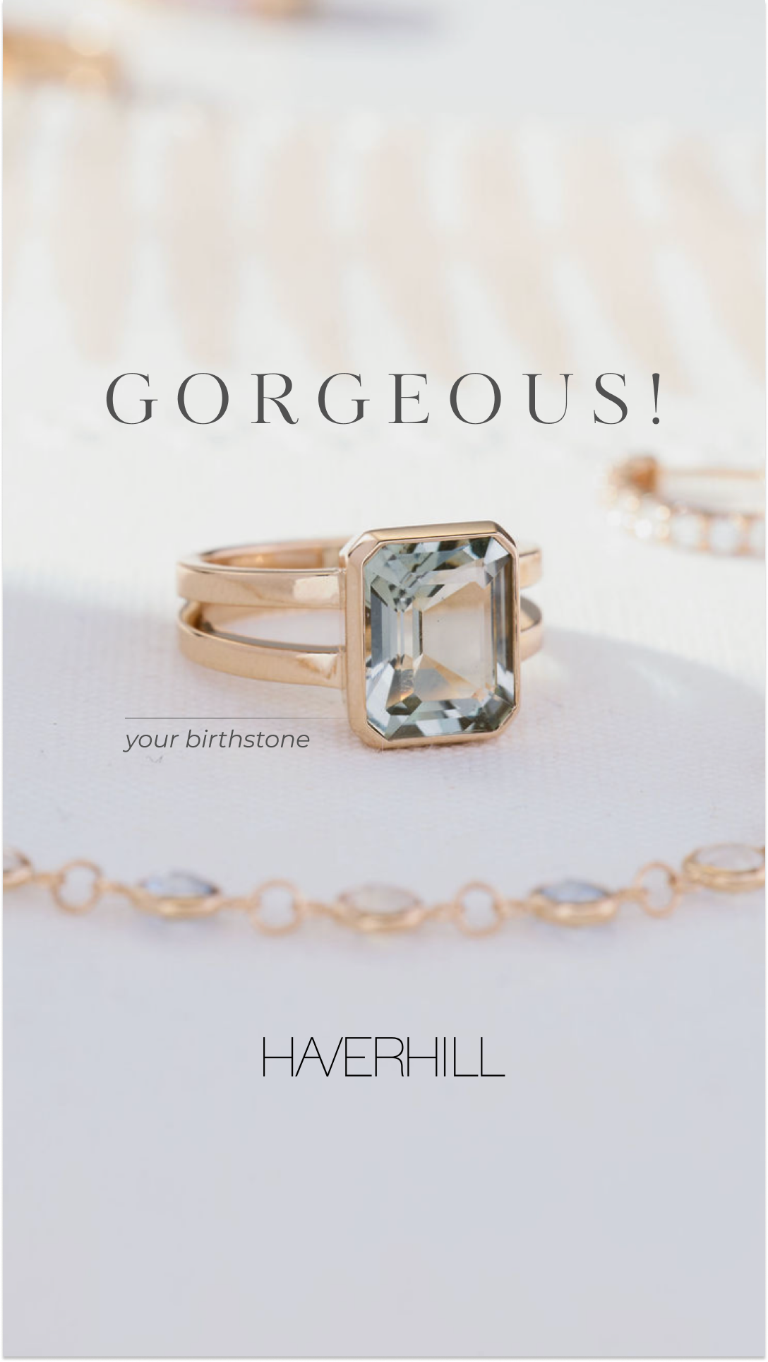 HAVERHILL Collection Facebook ad: 14k Gold Birthstone Jewelry