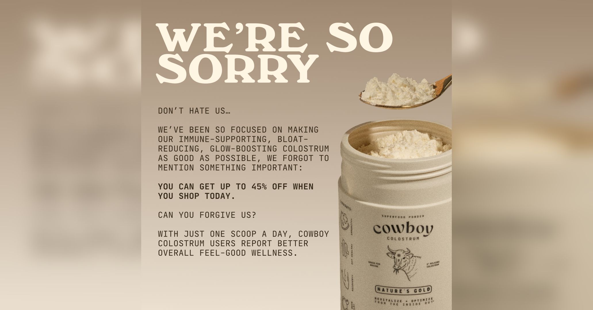 Cowboy Colostrum Facebook ad