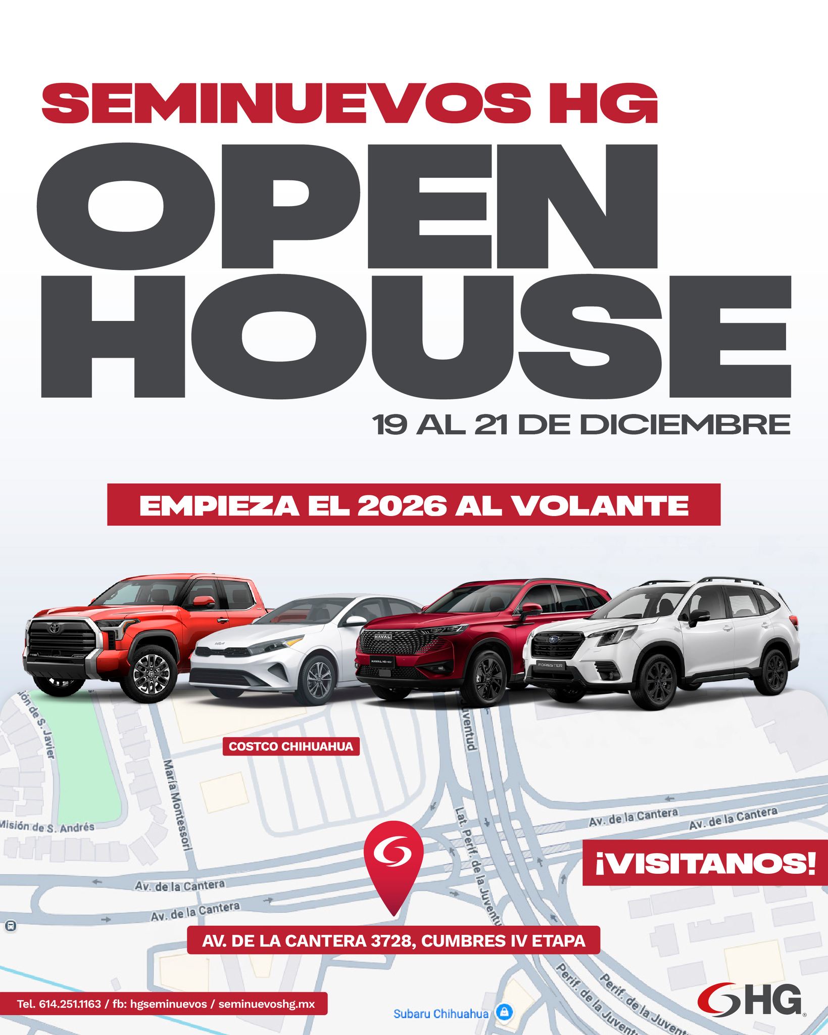 Seminuevos HG Facebook ad: OPEN HOUSE en nuestro lote renovado en Chihuahua