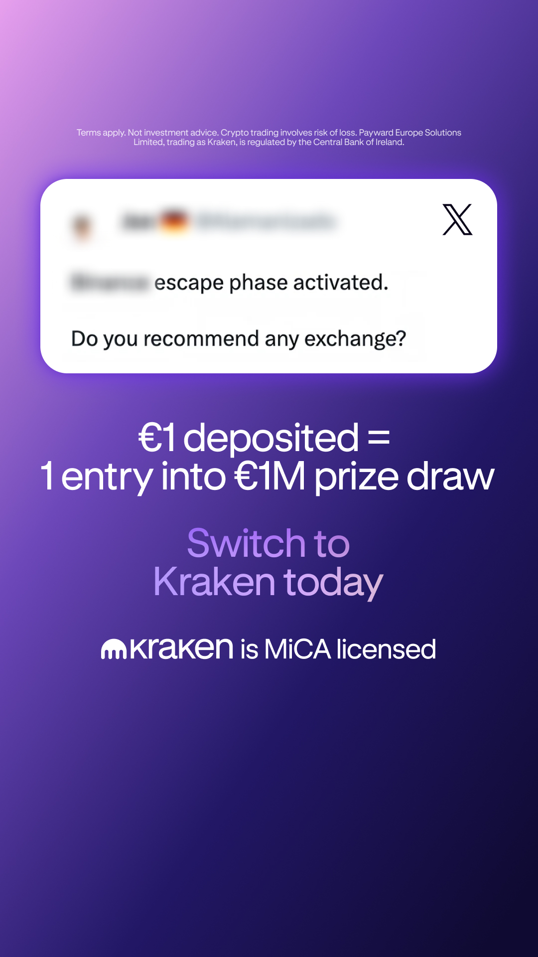 Kraken Digital Asset Exchange Facebook ad