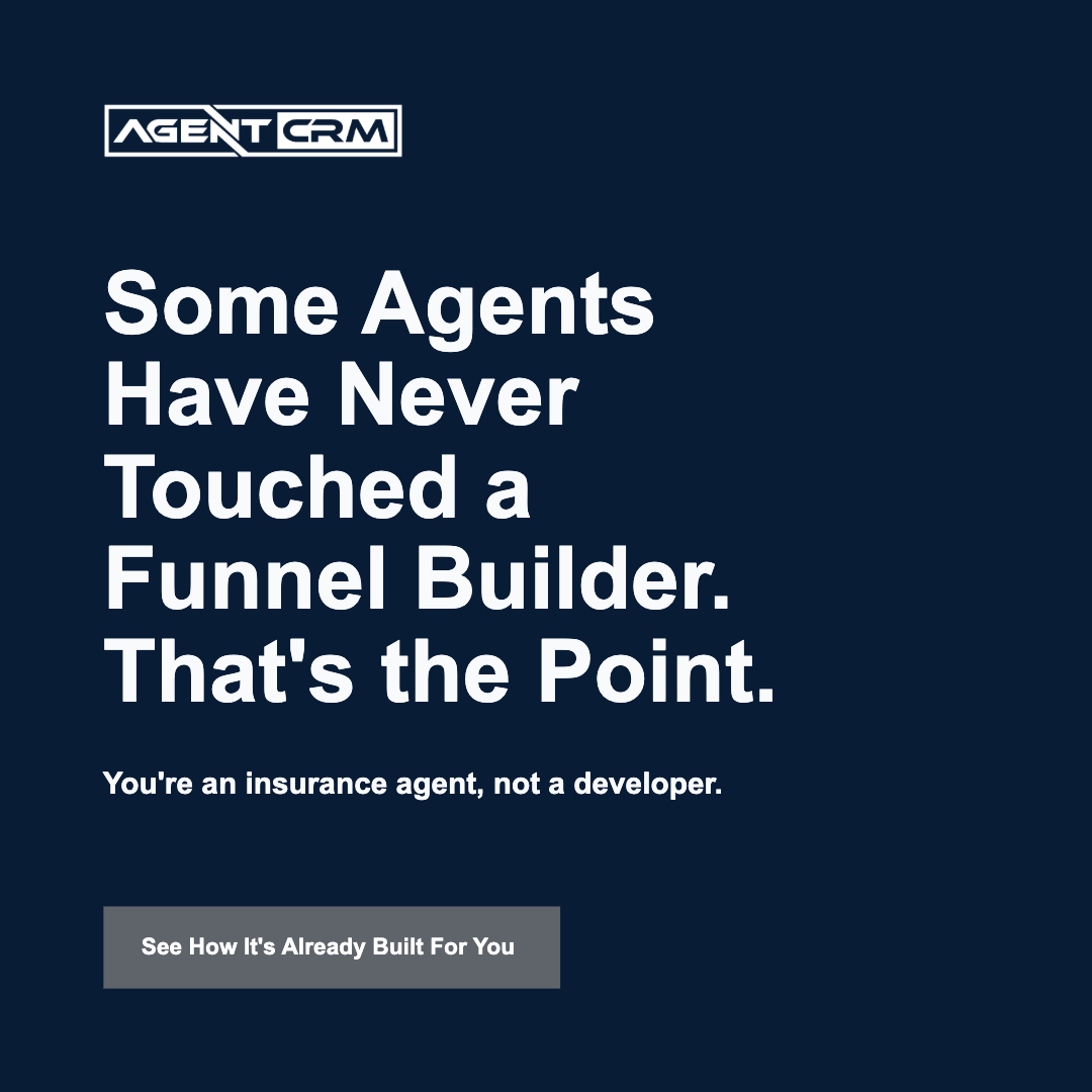 Agent CRM: AI-Powered Sales+Marketing Software Facebook ad: You're an Agent, Not a Developer.