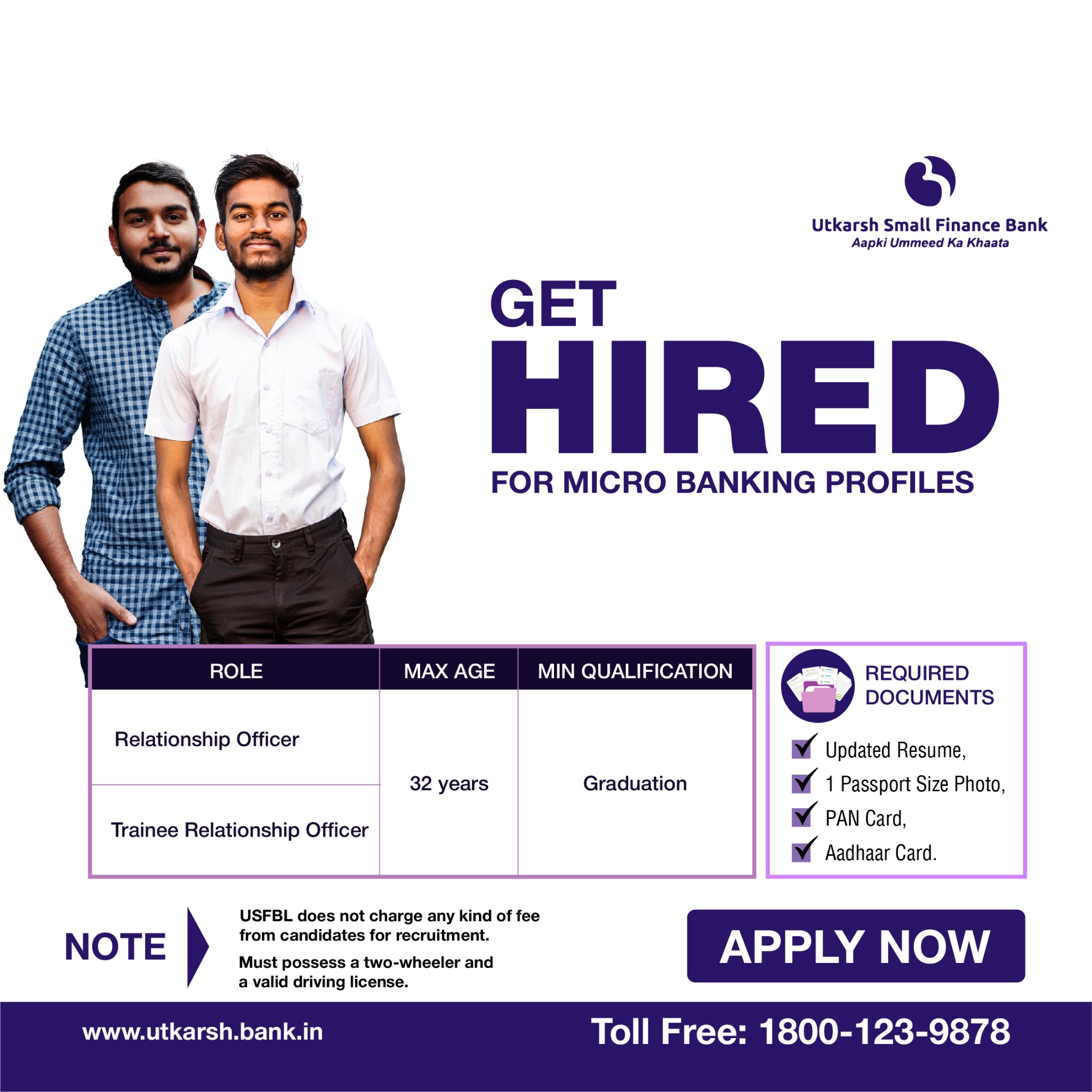Utkarsh Small Finance Bank Facebook ad from Jan 16, 2026