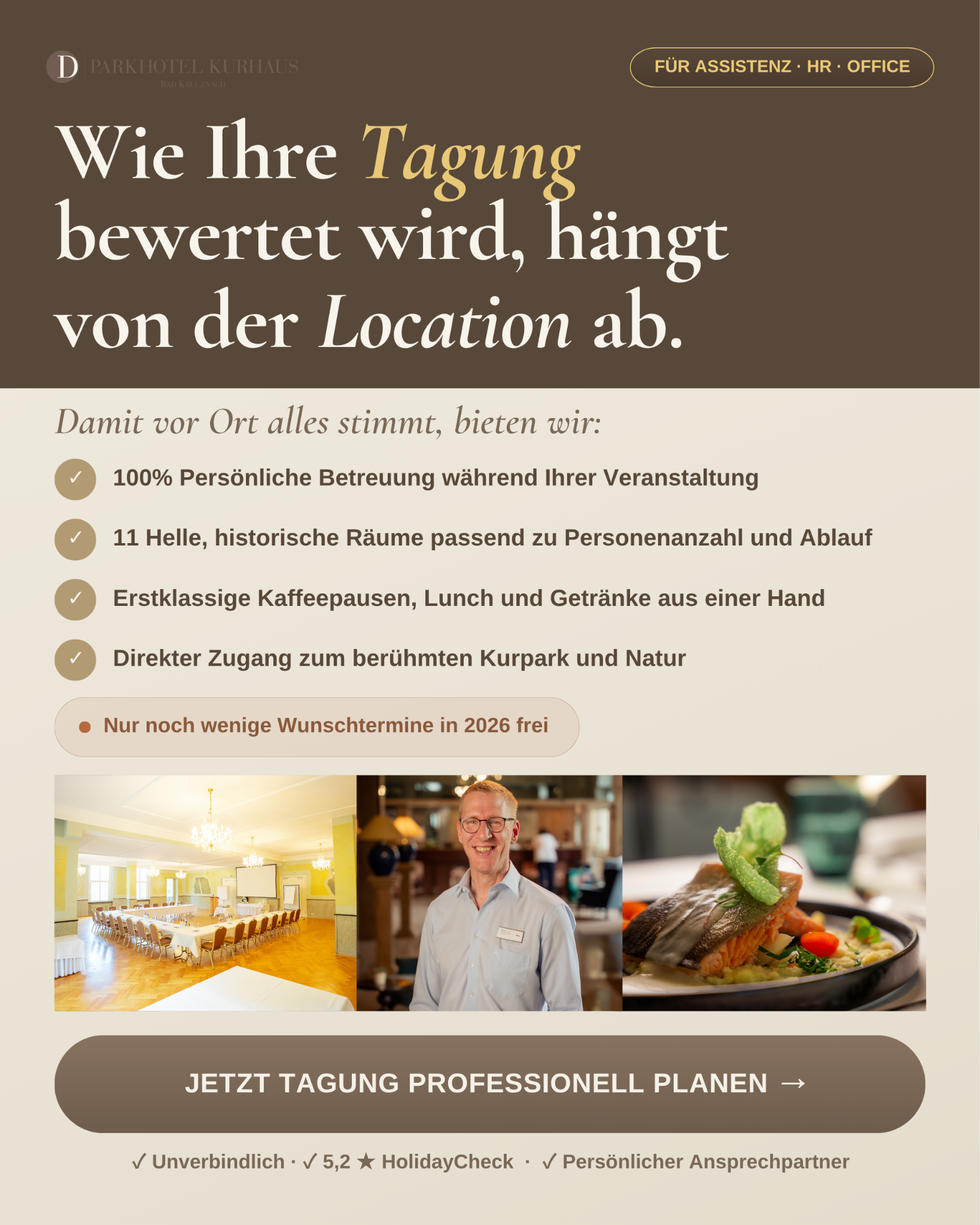Parkhotel Kurhaus Bad Kreuznach Facebook ad: Ihre Tagung in Bad Kreuznach anfragen