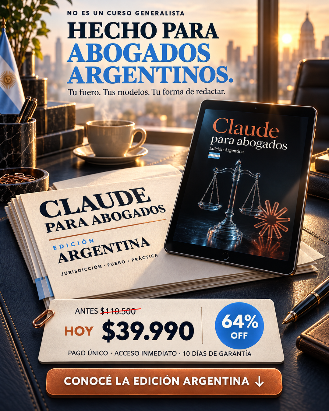 Automatiza juridico Facebook ad: Claude para Abogados | Edición Argentina