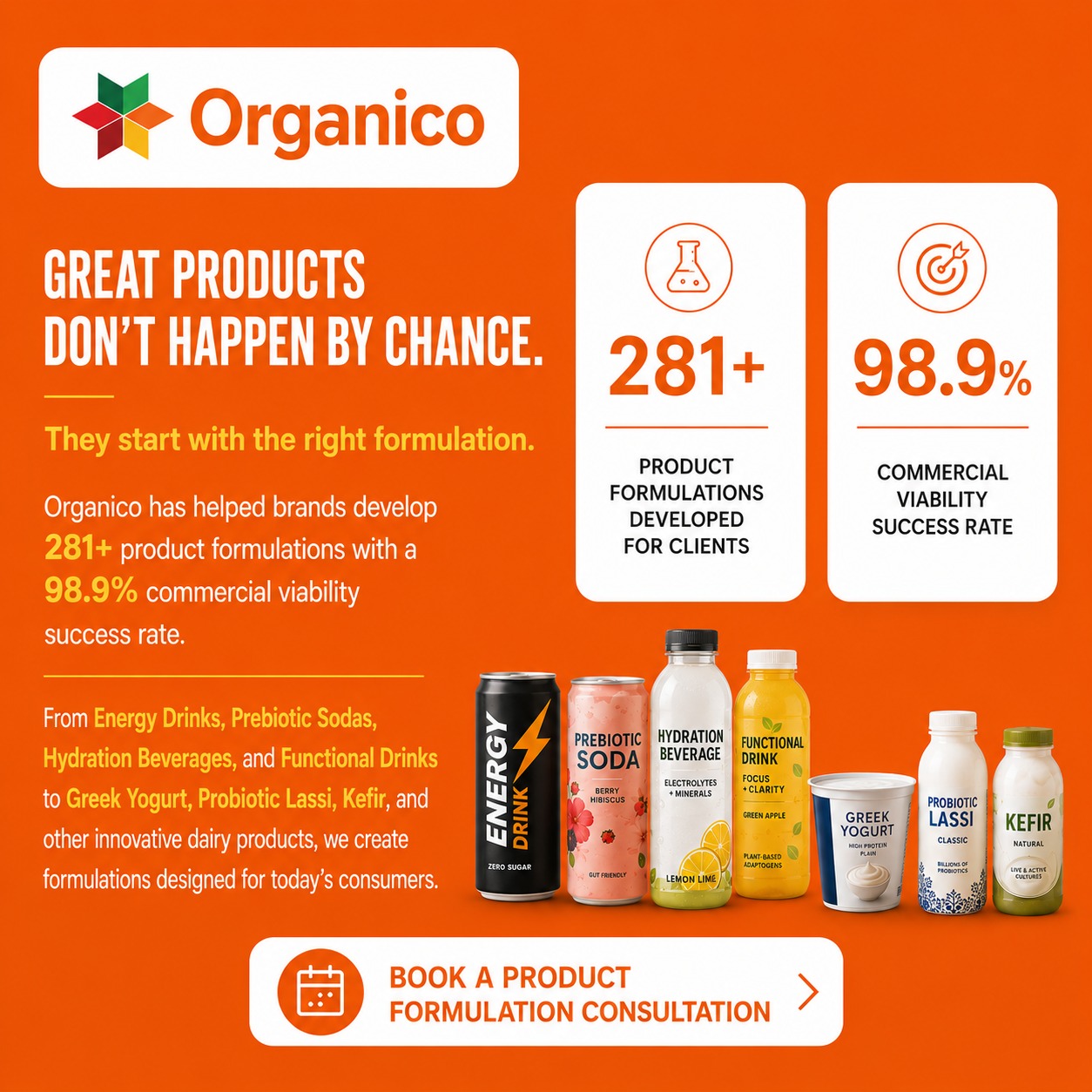 Organico Beverages Facebook ad from Jul 10, 2026