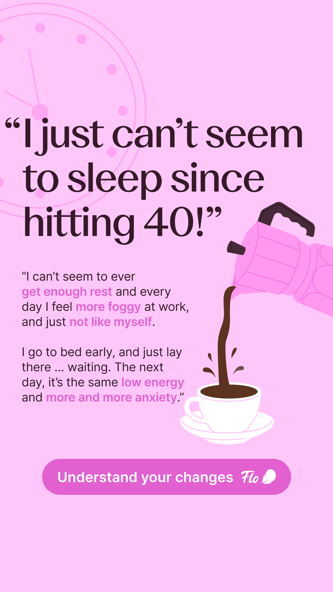 Flo Health App Facebook ad: Try Flo and never look back