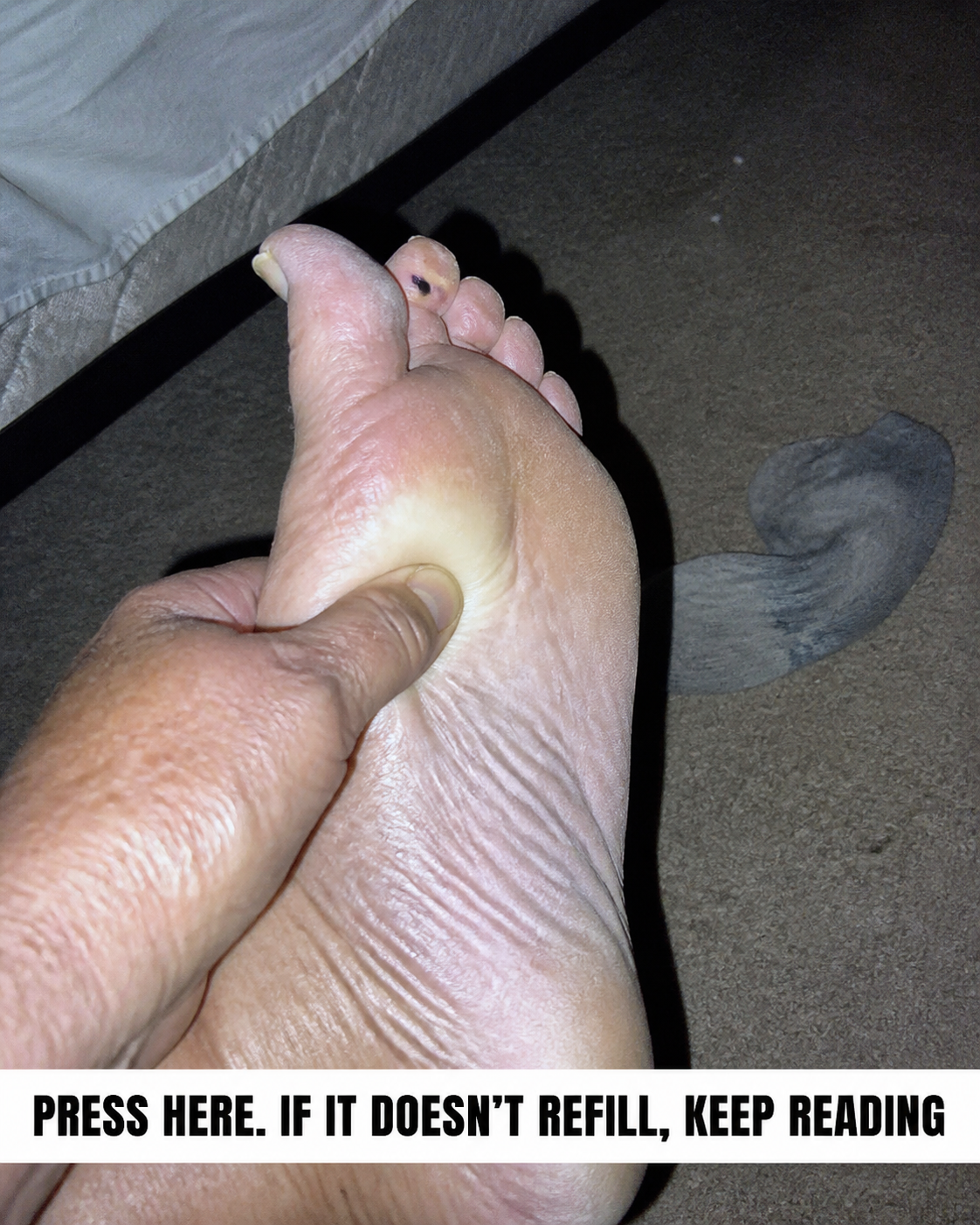 Sarah Peekmill Facebook ad: I've Taken 212 Toes. Every One Started The Same Way