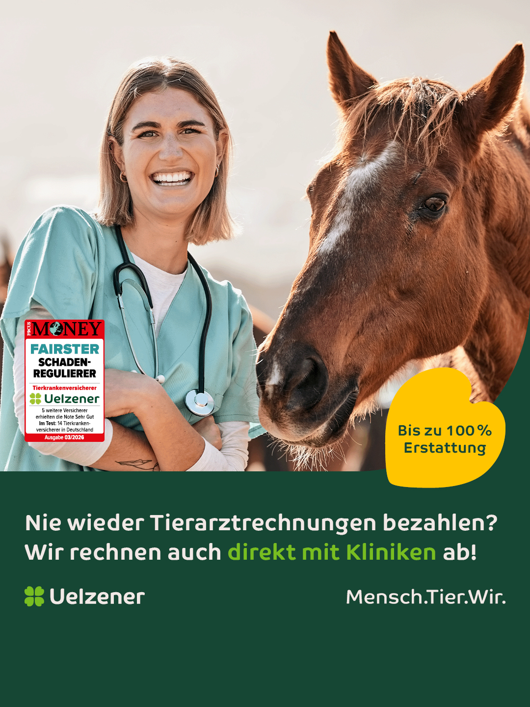 Uelzener Versicherungen Facebook ad: Schutz für dein Pferd