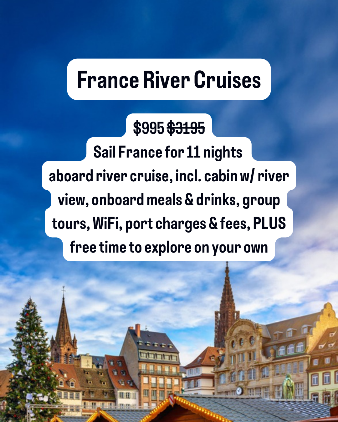 Travelzoo Facebook ad: $995-France river cruises, reg. $3195