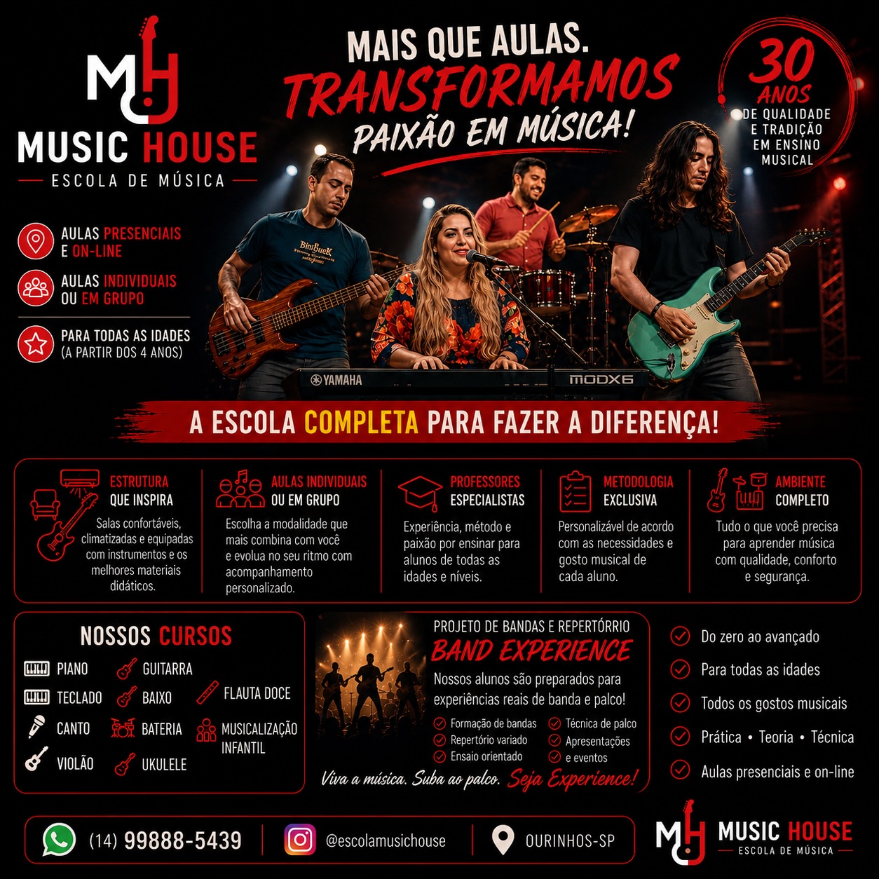MUSIC HOUSE Escola de Música Facebook ad: MAIS QUE AULAS, EXPERIÊNCIAS QUE TRANSFORMAM!