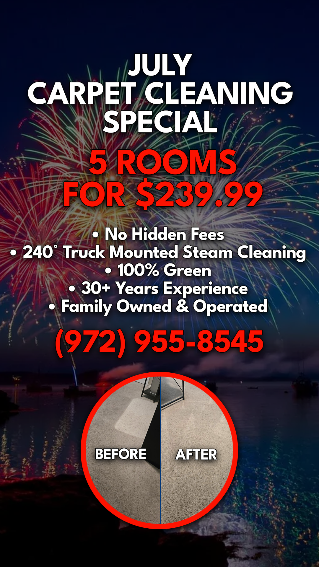 Rockwall County Carpet Cleaning Facebook ad from Jul 1, 2026