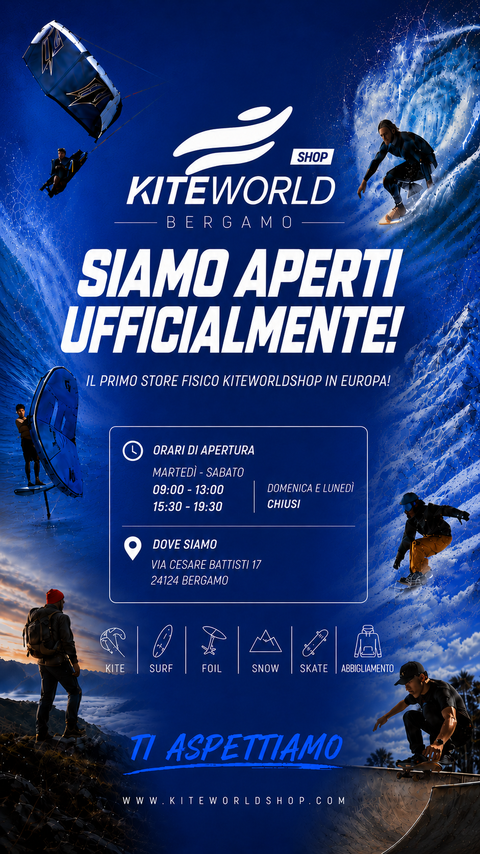 Kiteworld Shop Bergamo Facebook ad from Jun 15, 2026