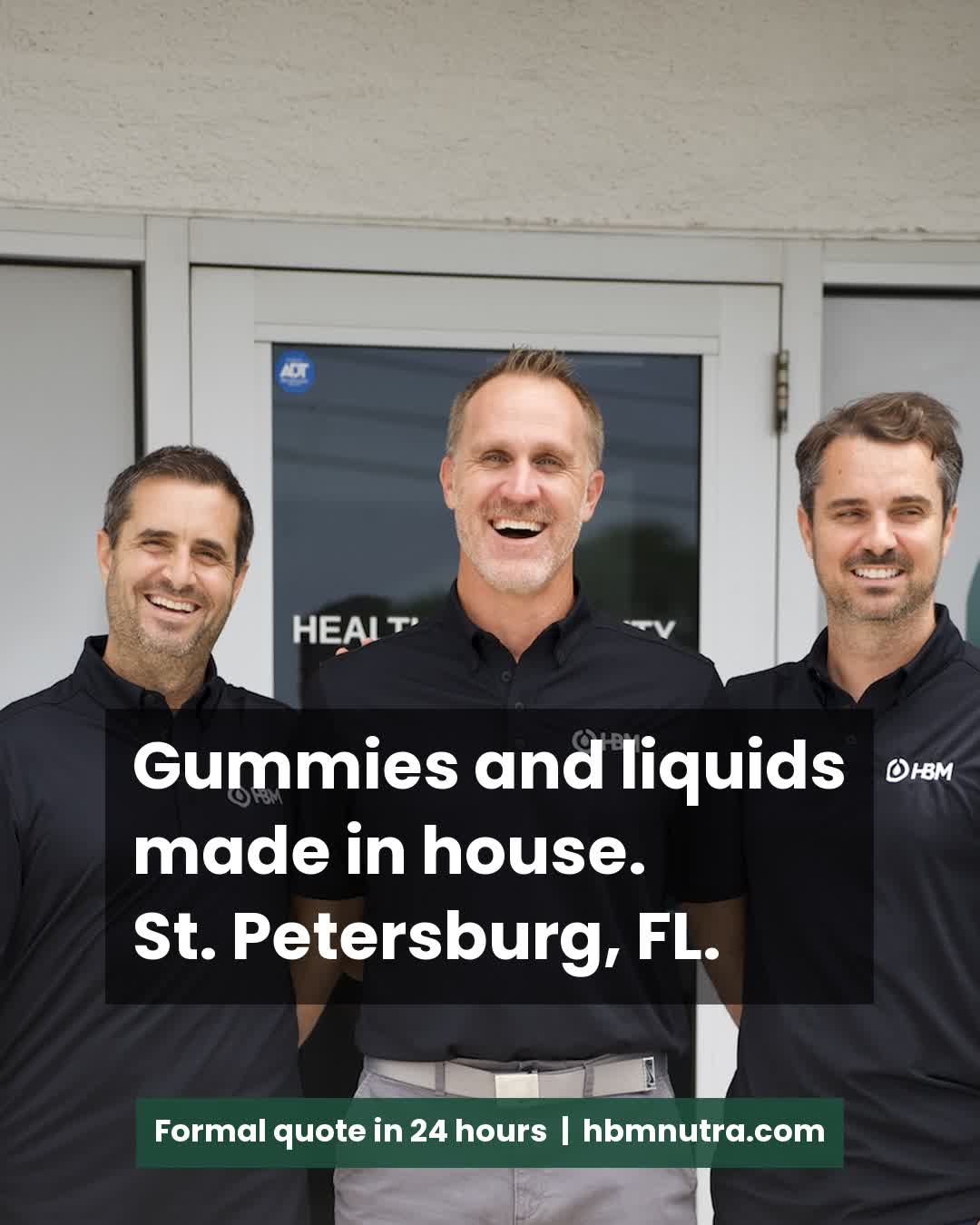 Health & Beauty Manufacturing Facebook ad: Gummies and liquids, in house