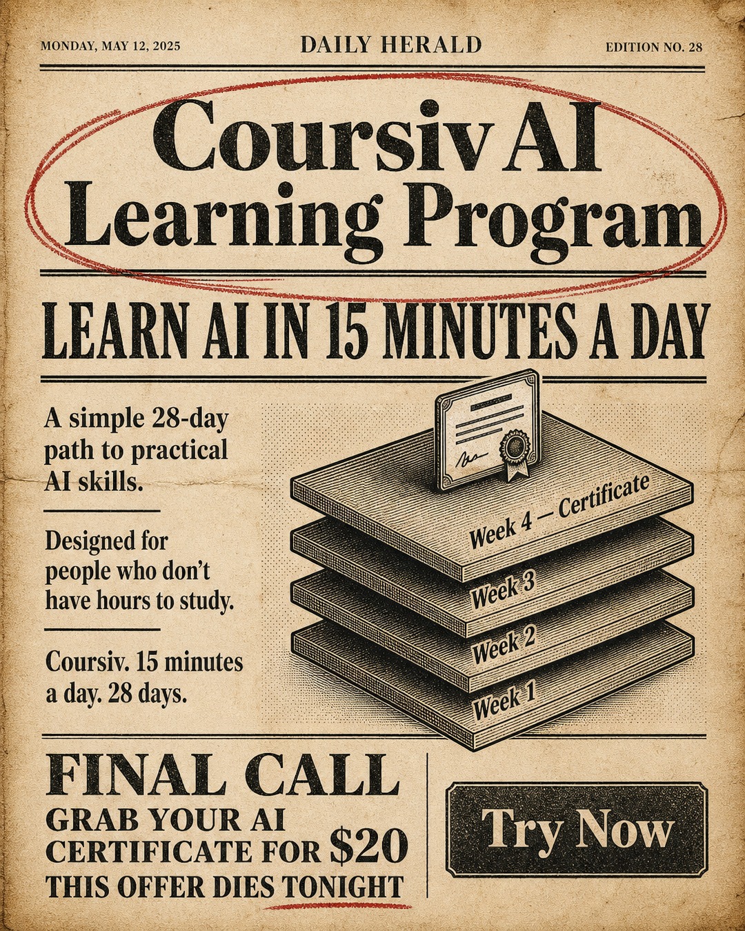 AI Weekly Facebook ad