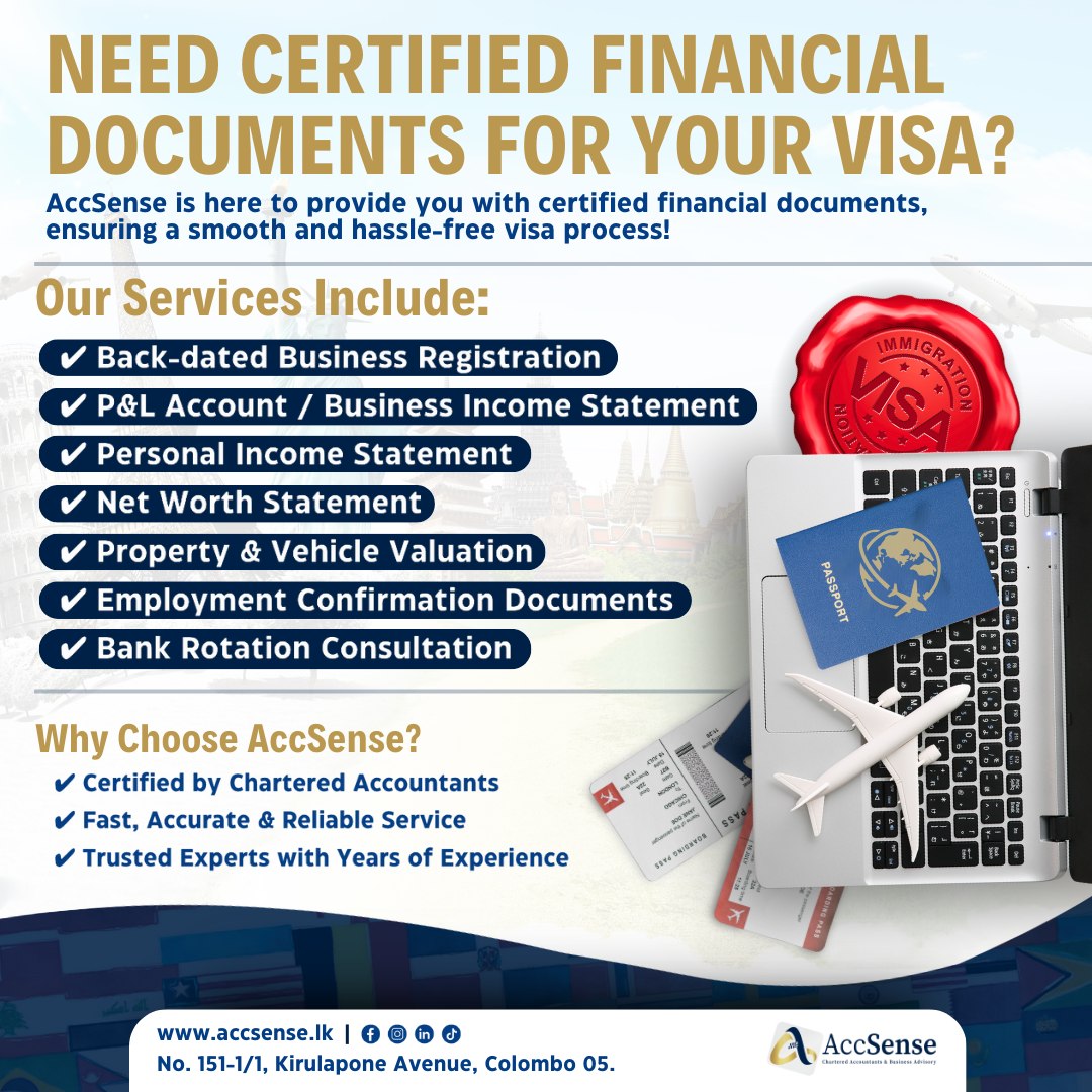 AccSense Chartered Accountants Facebook ad: Visa Purpose Financial Documents